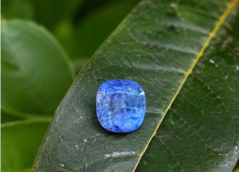 Natural Blue Sapphire Cushion Cut Loose Gemstone | Ceylon Style Ring ...