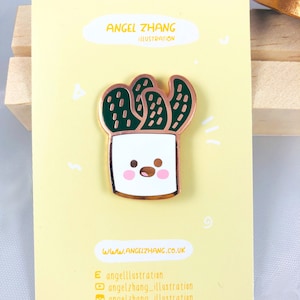 Cute Cactus in a Pot Hard Enamel Pin - Kawaii Enamel Pin - Cute Brooch - Cactus - Plant Pot - Happy - Happy Cactus