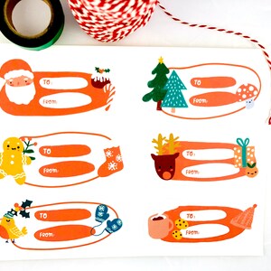 2sheets of Kawaii Christmas Label Stickers - To and From Gift Labels - Present Labels - Christmas Stickers - Gift Stickers - Christmas Label