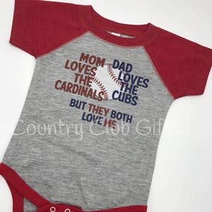 House Divided, Cardinals, Cubs T Shirt, Baseball Shirt. Bodysuit Shirt ...
