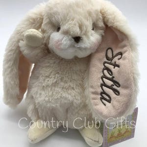 Personalized bunny Baby gift basket baby shower gift stuffed animal Easter Basket baby boy gift baby girl gift Tiny Nibble image 5