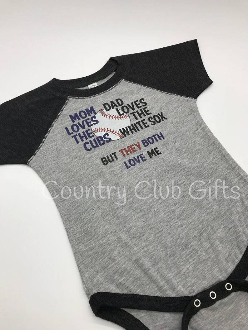 House Divided, Sox, Cubs t shirt, baseball shirt. bodysuit shirt, baby gift, sports rivals, team, Chicago image 5