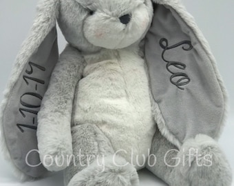 BOTH EARS Personalized  bunny | baby shower gift | stuffed bunny | Easter Basket | baby boy| baby girl gift |embroidered bunny| Sweet Nibble