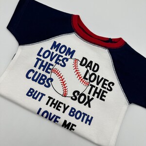 House Divided, Sox, Cubs t shirt, baseball shirt. bodysuit shirt, baby gift, sports rivals, team, Chicago image 3