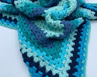 Blue Crochet Baby Blanket | Toddler Baby Blanket | Ready to ship | Baby shower gift | Newborn gift | Baby Girl Gift | Baby Boy | heirloom