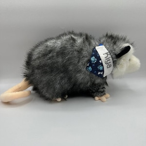 Personalized Possum | kids stuffed animal | stuffed plush possum | possum with name bandana | custom opossum | Boy or girl gift