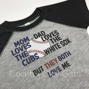 House Divided, Sox, Cubs t shirt, baseball shirt. bodysuit shirt, baby gift, sports rivals, team, Chicago image 4