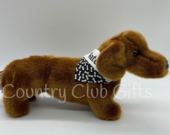 Personalized Dachshund| kids dogs | Weiner Dog stuffed animal | Stuffed dog with name | custom puppy | Boy or girl gift | pup in Bandana