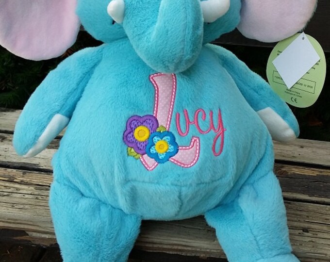 Personalized Baby Gift Stuffed Plush Elephant Kids Etsy