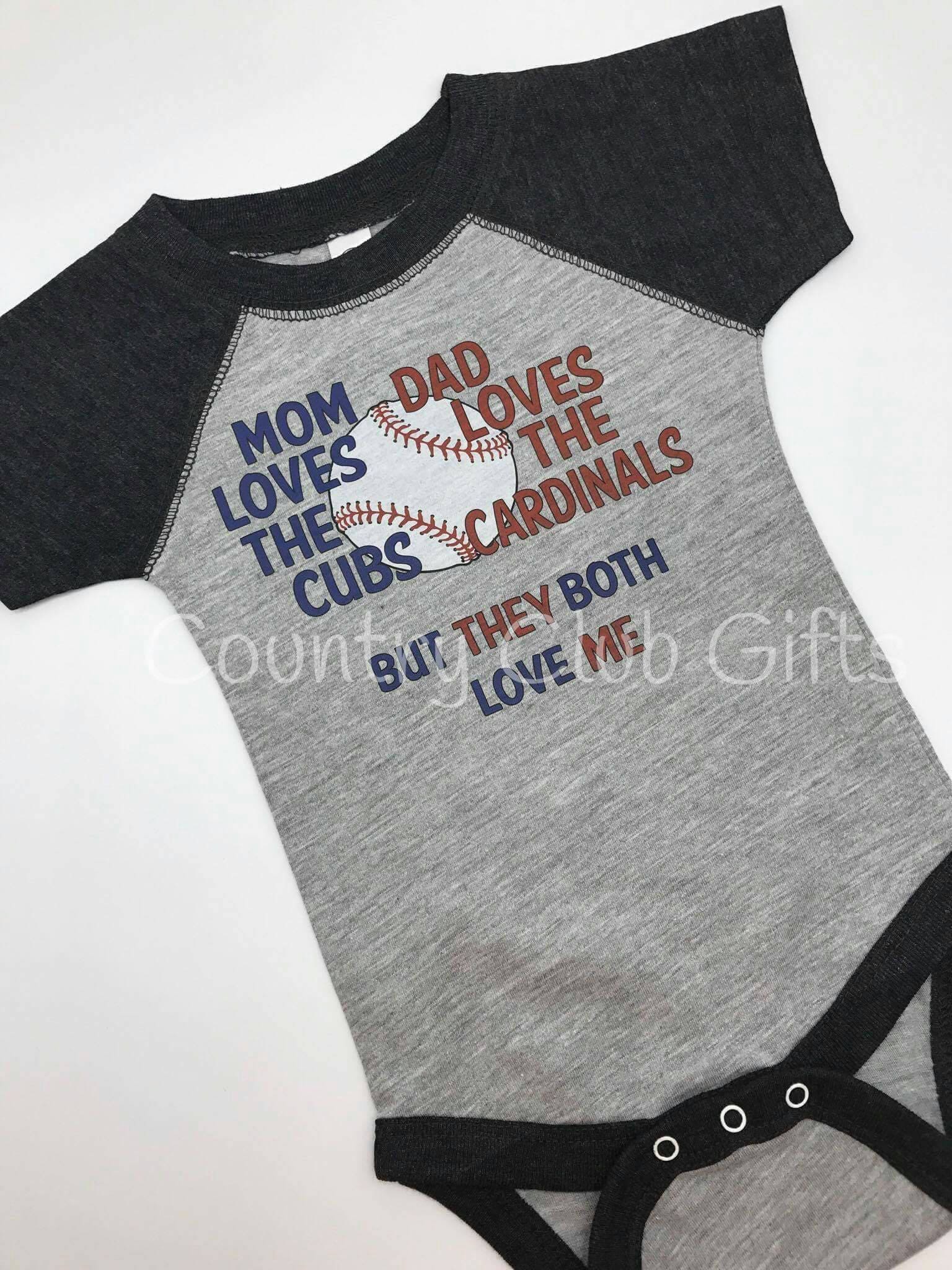 House Divided Shirt | Cubs | Cardinals | New Baby Gift | Baseball Outfit | Your Teams | Baby Shower Gift | Sports Rivals | Unusual Baby Gift