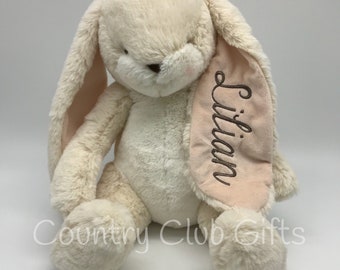 Personalized  bunny | baby shower gift | stuffed animal | Easter Basket | baby boy gift | baby girl gift| Sweet Nibble |Custom Baby Gift