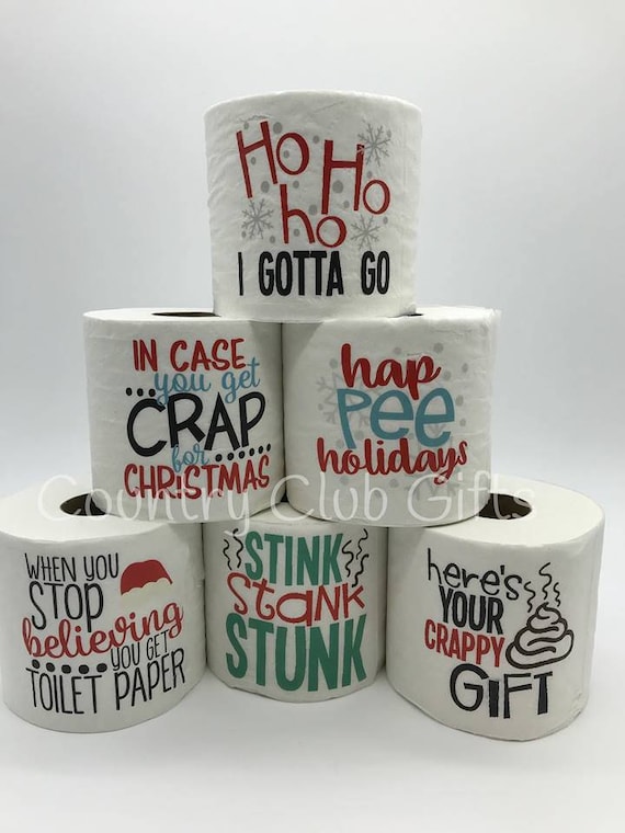 Christmas Toilet Paper decoration funny joke humorous Etsy