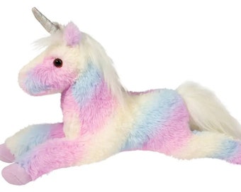 Personalized Rainbow Unicorn | Soft rainbow unicorn plush | stuffed pastel unicorn  | custom unicorn | Boy or girl gift | soft plush unicorn