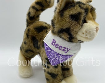 Personalized Bengal cat | kids cats | kitten stuffed animal  | Stuffed kitty with name |stuffed cat |custom cat collar |boy/girl/ Bengal cat