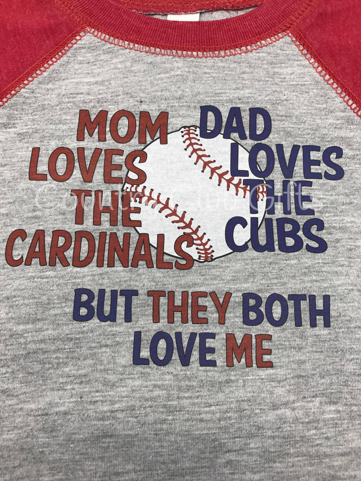 House Divided | Cardinals | Cubs T-Shirt | Baseball Shirt | Bodysuit | Shirt | Baby Gift | Sports Rivals | Team | Raglan Sleeve | Baseball