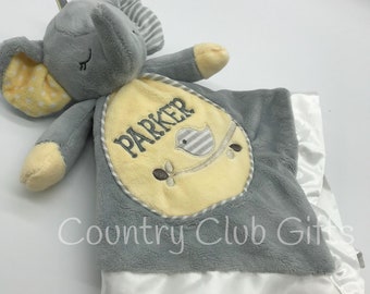 Personalized Elephant | elephant Baby blanket | Baby shower gift | Nursery | Grey elephant |  LIl' Snuggler | baby girl gift | baby boy gift