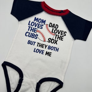 House Divided, Sox, Cubs t shirt, baseball shirt. bodysuit shirt, baby gift, sports rivals, team, Chicago image 1