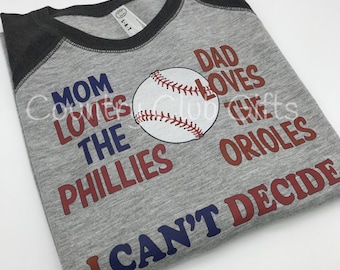 House Divided shirt | Phillies | Orioles | Toddler | baseball outfit | Teams | baby shower gift | sports rivals | unusual Baby gift | youth