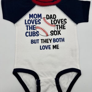 House Divided, Sox, Cubs t shirt, baseball shirt. bodysuit shirt, baby gift, sports rivals, team, Chicago image 2