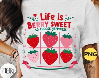Life is berry sweet strawberry png, berry png, coquette strawberry png, inspirational png, strawberry png, summer png,trendy png,berries png