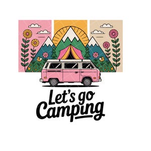 Camping PNG, Brushstroke retro DUO, Whimsical Outdoor Designs, Family Camping, Sublimation Files for Crafts and Apparel, Camping Design Png