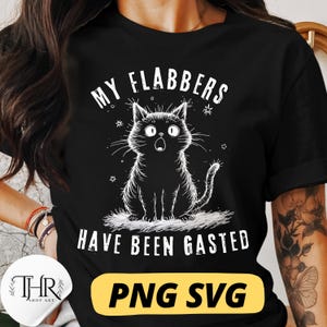 My Flabbers Have Been Gasted Png, Trendy Sarcastic Cat Svg Png, Sublimation Designs, Vintage Retro Funny Cat Shirt Design.