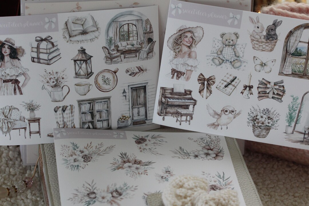 Old Cottage Sticker Sheet: Planner, Journal, Scrapbook - Etsy