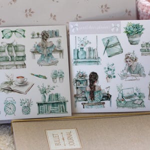 Sage Planner - Large Deco Sticker Sheet, Planner, Bullet Journal Stickers, Scrapbooking, Journal Stickers, Functional, Minimal, Hobonichi