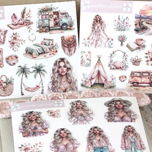 Boho Love Bundle - Large Deco Sticker Sheet, Planner, Bullet Journal Stickers, Scrapbooking, Journal Stickers, Functional, Minimal