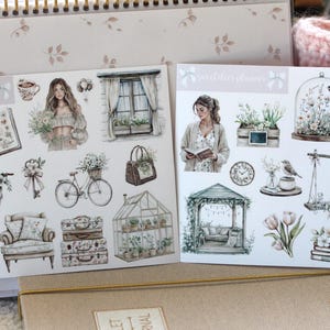 Cozy Spring Planner - Large Deco Sticker Sheet, Planner, Bullet Journal Stickers, Scrapbook,Journal Stickers, Functional, Minimal, Hobonichi