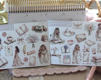 Neutral Journaling Stickers: Deco Planner Stickers, Scrapbooking