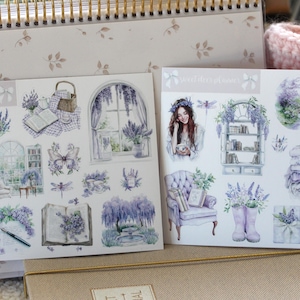 Wisteria Garden - Large Deco Sticker Sheet, Planner, Bullet Journal Stickers, Scrapbooking, Journal Stickers, Functional, Minimal, Hobonichi