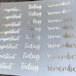 Verijdelde Script Journal Stickers - Journaling, plannerstickers, plakboek, verijdelde maandelijkse datums, Bujo Planning, decosticker