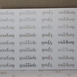 Verijdelde scriptiestickers - journaling, plannerstickers, plakboek, verijdelde plannerwoorden, Bujo Planning, decosticker