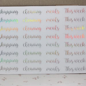 Verijdelde scriptiestickers - journaling, plannerstickers, plakboek, verijdelde plannerwoorden, Bujo Planning, decosticker