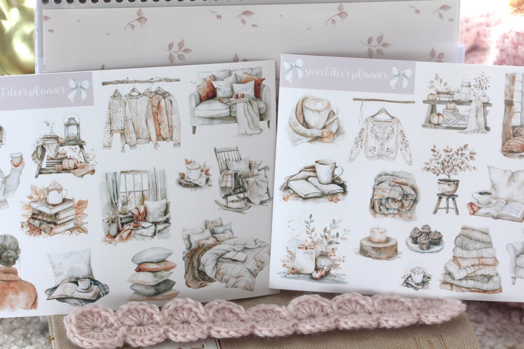 Autumn House Sticker Sheet: Cozy Journal & Planner Stickers - Etsy