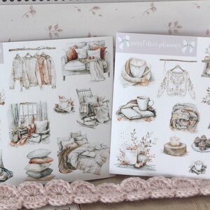 Autumn House - groot deco stickervel, planner, Bullet Journal-stickers, scrapbooking, dagboekstickers, functioneel, minimaal, Hobonichi