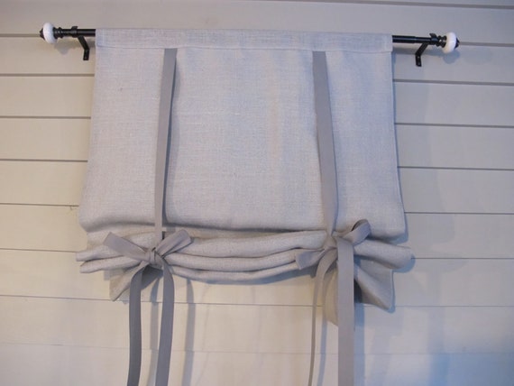 Ash Gray Burlap 48 Inch Long Swedish Roll Up Window Shade With Etsy