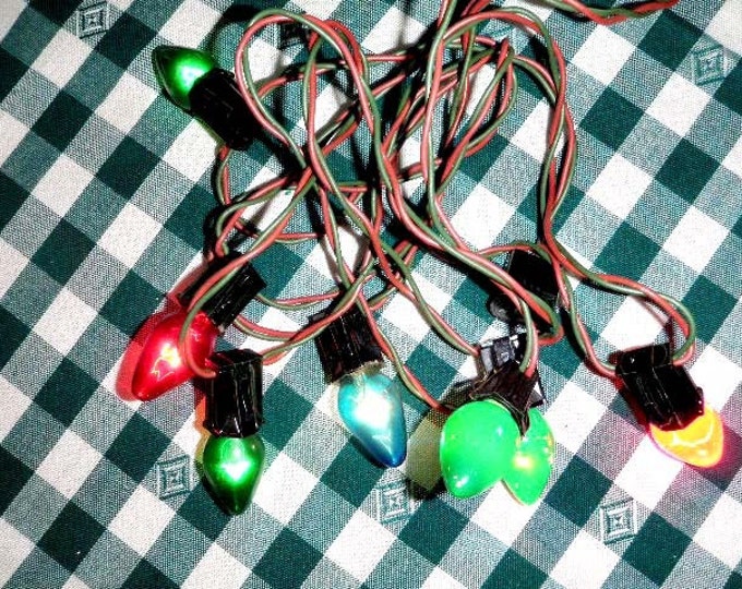 Vintage Christmas Tree Lights, String of Christmas Lights, Mid Century