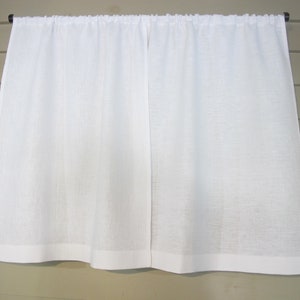 Cafe Panel or Valance, All Cotton, Custom Width and Length Small Window Wide Curtain