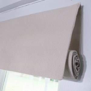 Natural Canvas French Door Curtain, Kitchen Door Privacy Shade, Custom Widths, Custom Lengths 36L, Hook and Loop Installation