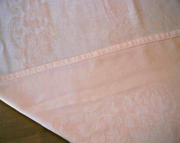 Pink Damask Tablecloth Etsy
