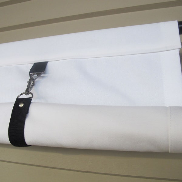 Custom Width Swedish blind in WHITE Cotton, 36 Inch or Custom Lengths Small Window Wide Curtain