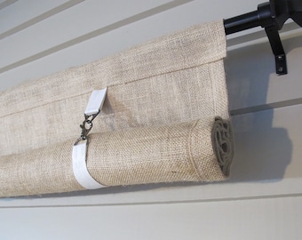 Custom Widths, Swedish blind Window Shade, Natural BURLAP 48 Long or Custom Length Small Window Wide Curtain