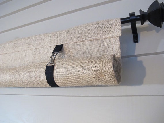 Custom Natural Burlap Swedish Blind, Farmhouse Window Shade 36L or shorter