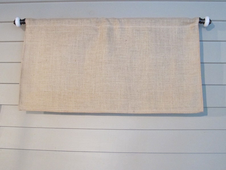 NATURAL Burlap Valance Window Treatment Roll Up Tie Up Tie Up | Etsy