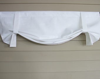 CUSTOM Order for SARAH Canvas Valance Rod Pocket Swag Tied Up Kitchen Curtain, Custom Widths