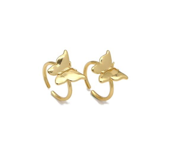Butterfly Shape Statement Ring, 18K Gold Filled Open Ring, Adjustable Ring, 15x21mm,Sku#X278