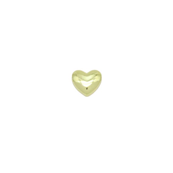 Gold Puffy Heart Shape Charm Pendant Spacer Beads, Sku#Lk1047