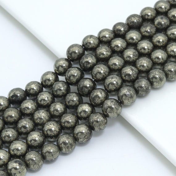 Quality Natural Pyrite 8mm/10mm, Pyrite Gemstone Beads, 15.5inch strand, SKU#U2280